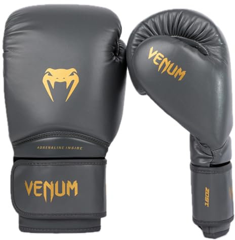Venum, Contender 1.5 Boxing Gloves, Unisex Adult, 14 Oz, Grey/Gold