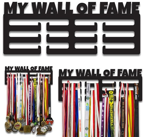VAILANTES Medaillenhalter My Wall of Fame Motiv Fußball Geschenk Karate Triathlon Marathon Taekwondo Handball Leichtathletik Läufer Judo Schwimmer Fussball Sportler Geschenke Medaillen Aufbewahrung