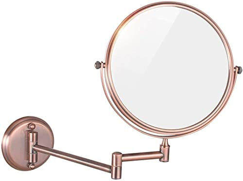coseclinic Make-up-Spiegel, Rasierspiegel, Badezimmer, klappbar, um 360° drehbar, Kosmetikspiegel, Rasierspiegel im Schlafzimmer oder Badezimmer/Rosagold/7X