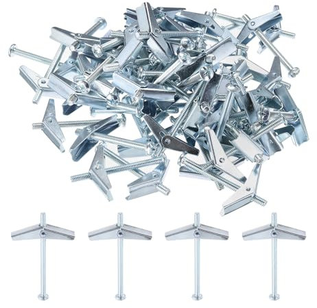 QUARKZMAN 60pz Molla Levetta Bullone Ancoraggi 1/4x3 Farfalla Ancore Maschio Filettatura Molla Caricato Cavo Muro Rotondo Testa Levetta Bullone