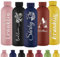 Xihedfd Personalisierte Trinkflasche Gravur Wasserflasche mit Namen Individuell Rostfreier Edelstahl Metall 500 ml Thermosflasche für Schule Büro Sport