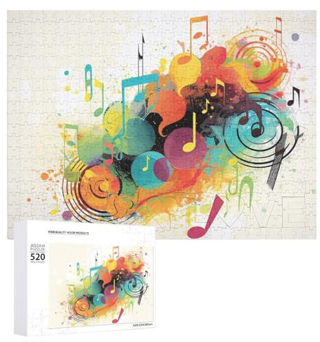 Jigsaw Puzzles for Adults Jigsaw Puzzle Abstract Music Themed Challenging Game Puzzle with Letters on Back Personalized Puzzle Perfect for Game Nights Home Decor Gift