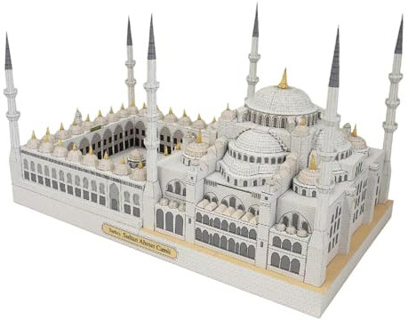 Perfeclan Architektur-Modellbausätze für die türkische Moschee, 3D-Puzzles, Bastel-Sammelbausätze, Konstruktionsmodell für Schreibtisch-Ornamente