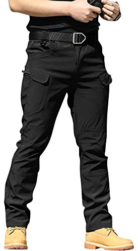 DUOLUVA Pantalon Militaire Homme Tactique Pants Men Cargo (X7) Noir M