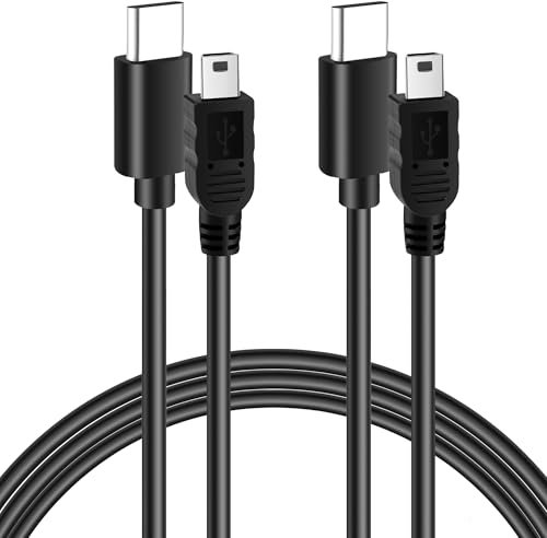 Mygatti Cable USB C a Mini USB 2.0 de 1 metro/2 unidades,conector tipo C a mini USB macho,480 Mbit/s,negro,cable de datos