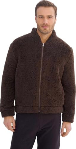 Linclalor Giacca camera uomo con zip in pile orsetto art. 888719-52, Marrone