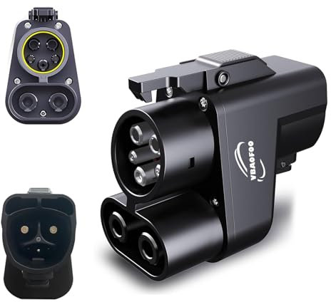 NACS (TSL) auf CCS1 Adapter, passend für Ford, Rivian, GM EVs, 1000 V, 500 A, 250 KW, NACS auf CCS Adapter, NACS auf CCS1 Adapter, passend für NACS (TSL) V1/V2/V3/V4 DC Schnellladestationen