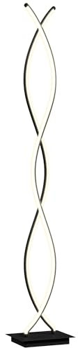 HOMCOM Lampadaire sur pied salon, lampe salon 3 niveaux de luminosité réglables, lampe sur pied moderne à double spirale avec interrupteur à pied, lampadaire salon, chambre à coucher, noir