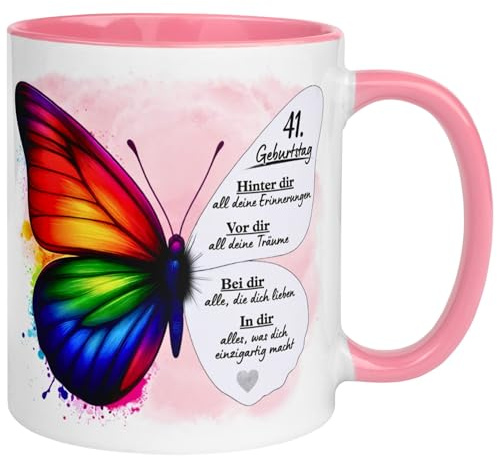 41 Geburtstag Frau Geschenk Tasse | Weil du einfach Einzigartig bist | Geburtstagstasse für Frauen zum 41. Geburtstag | 41ter Geburtstag - Geburtstagsgeschenk mit Spruch | Made in Germany