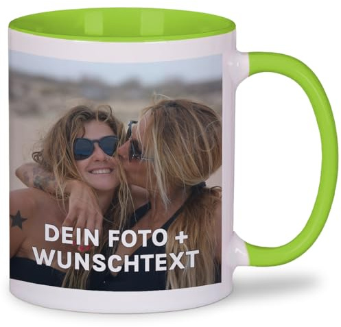 Personalisierte Tasse | personalisiert mit Foto oder Text | Tasse mit Bild | Geschenkidee | Fototasse | Bürotasse oder für Zuhause | Spülmaschinenfest | Grün