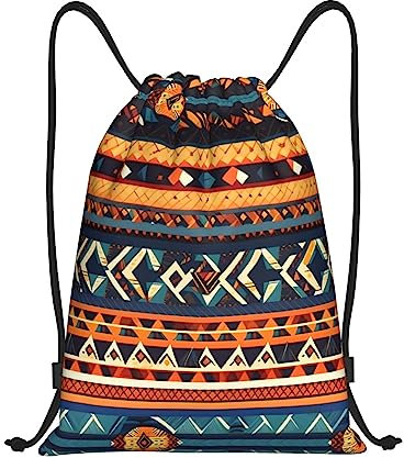 asbwuo Afrikanische Nationalmuster, praktische Rucksäcke mit Kordelzug, für Reisen und Fitnessstudio