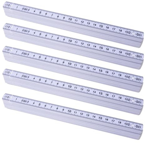 25x Meterstab weiß Zollstock 2 Meter - bruchsicher & leicht zu lesen & messgenau (25)