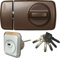ABUS Tür-Zusatzschloss 7010 B braun, EC550, Kastenschloss mit Drehknauf, mit 6 Schlüssel, Ausführung EK (Metallausführung)