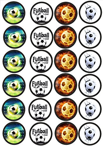 24 Muffin & Cupcake Aufleger Fondant Fussball AMA1