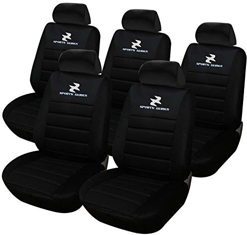 eSituro 5er Einzelsitzbezug Sitzbezüge für Auto Schonbezug Schoner Dicke gepolstert schwarz