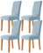 NOPEXTO Stuhlhussen,Samt Stretch Stuhlhussen,Elastische Moderne Beschützer Stuhlhussen,Abnehmbare Waschbar Stuhlbezug Langlebig Universal (4 Stück,Hellblau)