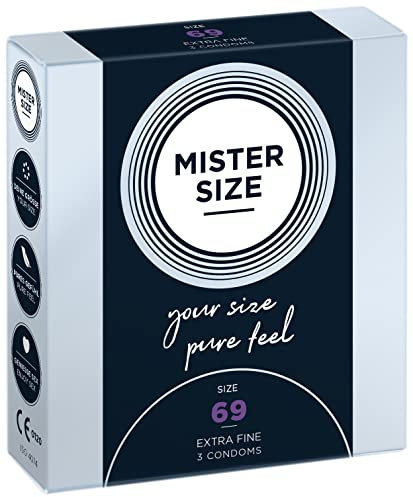 MISTER SIZE Kondome gefühlsecht hauchzart 69mm im 3er Pack/extra dünn, extra fein, extra feucht/aus 100% Naturkautschuk-Latex in deiner Größe XXL/natural feeling 3er Packung