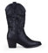BOSANOVA Stivale in stile cowboy con dettagli di cuciture decorative a tono sulla canna, tacco 5,5 cm e chiusura con zip laterale. Scarpe da donna, Nero , 37 EU