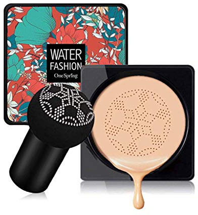 TITIMORE Mushroom Head Air Cushion Foundation CC Cream Flüssige Grundierung Concealer BB Cream Foundation Abdeckung Langanhaltend Gleichmäßige Hautfarbe Make Up Grundierung (Natürlich)