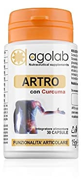 Integratore a Base di Glucosamina e Condroitina, con con Curcuma e Collagene marino, a Sostegno delle Articolazioni e Cartilagini, Senza Glutine che combatte ed allevia i Dolori Articolari e Muscolari