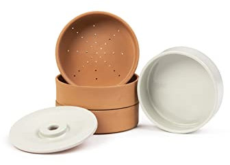 Artcook Germinateur en céramique 3 en 1 Couleur naturelle Pour cultiver des graines/bourgeons à la maison Terre cuite naturelle Facile à laver/Passe au lave-vaisselle