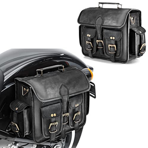 2X Satteltasche Leder für Suzuki Intruder VS 1400 / VL 125 SV3 schwarz