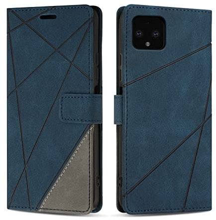 SONWO Coque pour Google Pixel 4, Protection Housse Etui en Cuir PU Portefeuille Livre pour Google Pixel 4, Emplacements Cartes, Fonction Support, Bleu