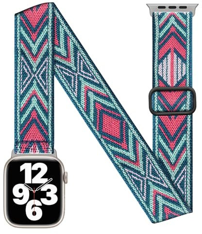 Banda para el tobillo/brazo compatible con Apple Watch Band 49 mm para mujeres y hombres, correa elástica ajustable para iWatch Serie 9 8 7 6 5 4 3 2 1 SE