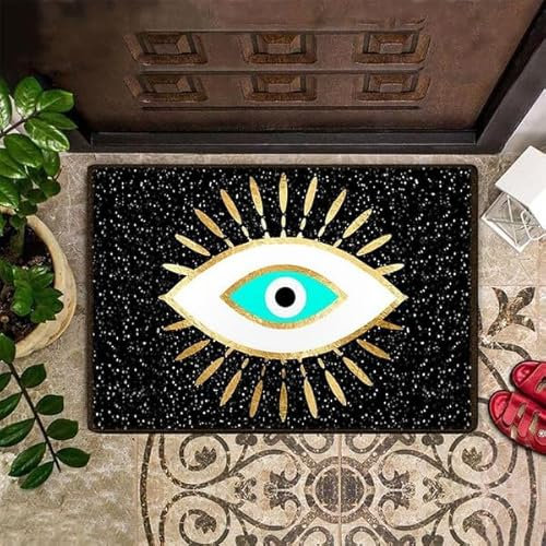 Evil Eye Doormat Front Door Rug Outdoor Indoor Hobby Lobby Door Mat Entrance Mat Doormat Rug Housewarming Gift Family 24x16 Inch