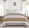 WONGS BEDDING Tagesdecke 220x240 Khaki Bettüberwurf Schlieren Decke Steppdecke 3 teilig Doppelbett Gesteppt Bettdecke Mikrofaser Wohndecke mit 2 Kissenbezug 50x75 für Schlafzimmer Sofaüberwurf