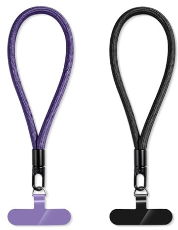 Kinretixia 2 Stück Handschlaufe Lanyard Handy Lanyard, Universal Armband Handykette mit ultradünnem Patch, minimalistisches kurzes Handy Lanyard kompatibel mit Phone