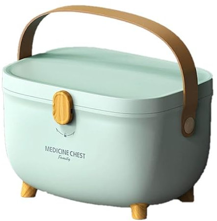 Severnier Scatola medicinali, Porta medicine casa scatola, 2 strati Scatola per medicinali, multifunzione Organizer per medicinali, per pronto soccorso,medicinali,per la casa (Verde)