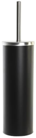 SOLTY - Escobilla de Baño Negra con Soporte Cerrado - Escobillero Baño en Acero Inoxidable Anticorrosión - Toilet Brush Diseño Elegante - 10 x 10 x 38,4 cm