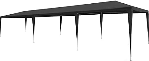 HETFTJN Pavillon 3x9 m Anthrazit aus wasserabweisendem PE mit stabilen Stahlrohren für Gartenfeste und Camping Robustes Zelt für Outdoor-Events