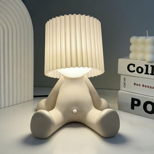 Taechalingo Eine Kreative Lampe des Kleinen Schüchternen Mannes,Lustige LED Tischleuchte,Schüchterner Mann-Lampe,Schlafzimmer LED Nachttischlampe,Kreative Tischlampe Mit Schirm