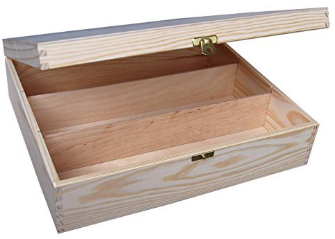 WINE WOODEN BOX - PLAIN WOOD 3 SPACES - DECOUPAGE SO3