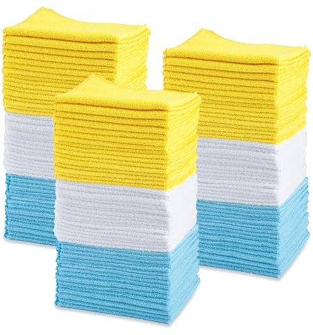Amazon Basics Mikrofaser Reinigungstuch, 30.5 x 40.6 cm, 144 Stück, Mehrfarbig