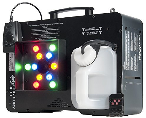 adj 1411100017 Fog Fury JETT Nebelmaschine mit Lichteffekt, Kabelfernbedienung, inkl. Funkfernbedienung, schwarz, silber, antrazit