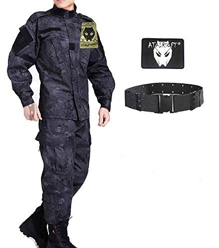 ATAIRSOFT Kampf Uniform Männer Taktische Armee Militär BDU Jacke Hemd & Hosen Anzug für Airsoft Paintball Jagdkriegsspiel (TYP,S)