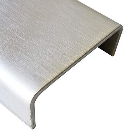 U-Profil Edelstahl k240 geschliffen 2000mm lang 0,8mm starke Abdeckprofile Abdeckschienen Mauerabdeckung Zarge Hohlprofil2 Meter (15x40x15mm)