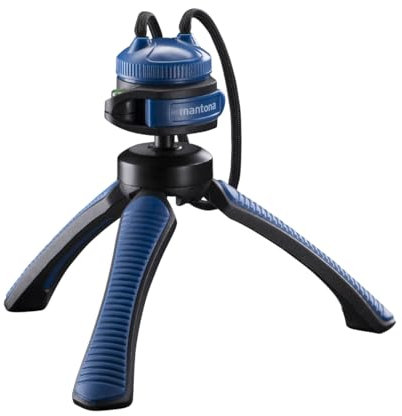 Mantona kaleido Gaia leichtes Mini Tisch und Handstativ (geeignet für Spiegelreflex, Digitalkameras und Camcorder) ocean blue