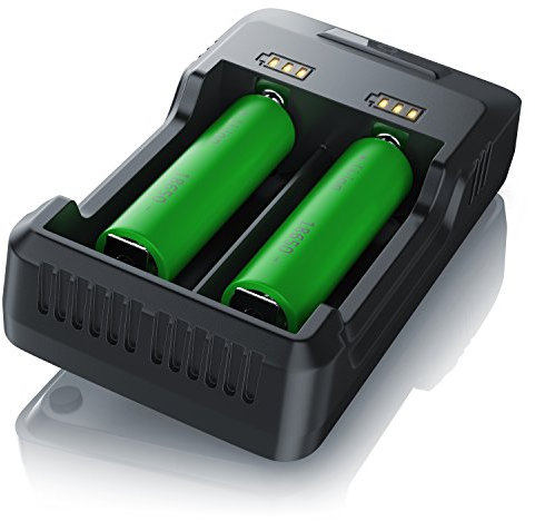 CSL - Akku Ladegerät - Universal Batterie Ladegerät - Ladestation für wiederaufladbare Batterien AA und C sowie 18650 18500 18350 17670 16340 14500 10440