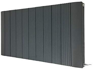 Cariad Anthracite 1030mm (w) x 500mm (h) Double Panel Horizontal Electric Aluminium Radiator - PRE FILLED - Supplied With 700W PTC Electric Heating Element
