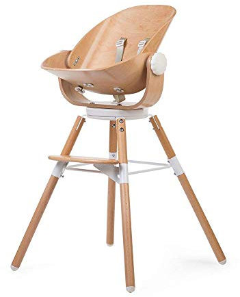 CHILDHOME, Seggiolino per bambini, Compatibile con il seggiolone Evolu 2, Cintura di sicurezza a 5 punti, Varie inclinazioni, Materiali di qualità, Legno di faggio, Seggiolino neonato Evolu, Bianco