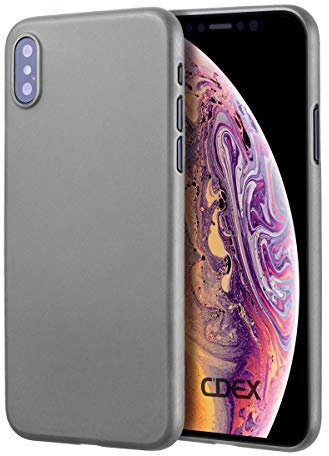 doupi UltraSlim Hülle kompatibel für iPhone XS (iPhone 10s) 5,8 Zoll, Ultra Dünn Fein Matt Handyhülle Cover Bumper Schutz Schale Hard Case Taschenschutz Design Schutzhülle, grau