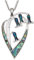 Kiara Jewellery Halskette mit Anhänger in Form einer Glockenblume, mit natürlicher grünlicher blauer Abalone-Muschel und Perlmutt an einer 46 cm langen Kette