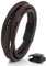 Akitsune Pax Lederarmband | Armschmuck Damen Herren Magnetisch Armband - Mattschwarz - Braun 21cm