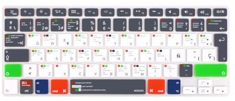 MOSISO EU/UK Keyboard Cover Compatible with MacBook Air 13 inch A1466 A1369 2010-2017&Compatible with MacBook Pro 13/15 inch (with/Without Retina Display, 2015 or Older Version), Mac OSX Gray
