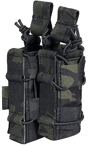 EXCELLENT ELITE SPANKER Offenes Doppel Magazin Pouch für M4 M14 M16 G36 AR15 Magazintasche mit Pistolen Magazin Pouch(Doppel + Multicam Schwarz)