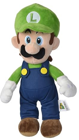Simba 109231011 - Super Mario Luigi Plüschfigur, 30cm, kuschelweich, Nintendo, Charakter aus weltberühmten Computerspiel, ab den ersten Lebensmonaten geeignet